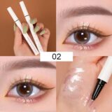 Diamante brilho olho forro lápis maquiagem dos olhos highlighter à prova dhighágua pérola branco clarear silkworm sombra líquido delineador caneta - Image 9
