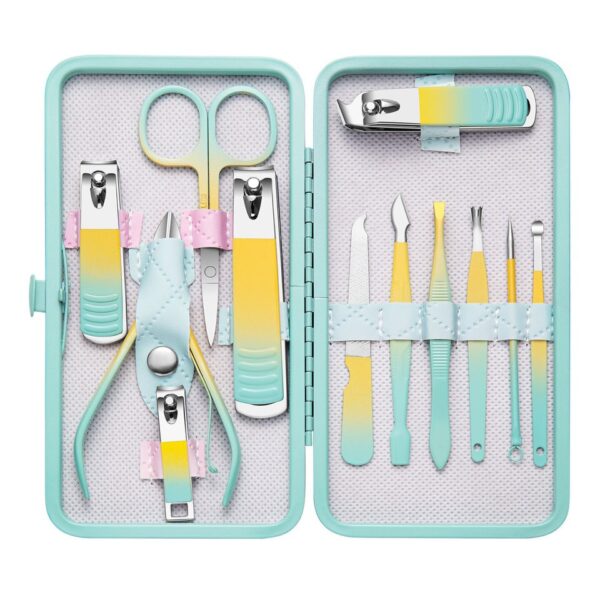 Conjunto profissional de manicure e pedicure, cortadores de unhas, ferramentas de aço de alta qualidade, cores gradiente, novo, 7-18pcs - Image 4
