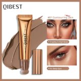 QIBEST-Blush Líquido De Pêssego Rosa, Blush Fosco De Veludo, Pigmento De Rosto Vara, Creme Natural Durável, Bochecha Tint Blush, Maquiagem