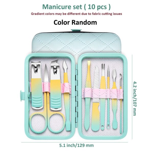 Conjunto profissional de manicure e pedicure, cortadores de unhas, ferramentas de aço de alta qualidade, cores gradiente, novo, 7-18pcs - Image 6