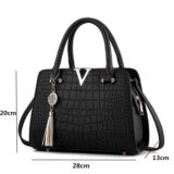 Bolsa de Ombro de Couro para Mulheres, Crocodile Handbag, V Letters Designer, Grande Capacidade, Alta Qualidade, Senhoras - Image 3