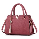 Bolsa de Ombro de Couro para Mulheres, Crocodile Handbag, V Letters Designer, Grande Capacidade, Alta Qualidade, Senhoras - Image 9
