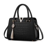 Bolsa de Ombro de Couro para Mulheres, Crocodile Handbag, V Letters Designer, Grande Capacidade, Alta Qualidade, Senhoras - Image 7