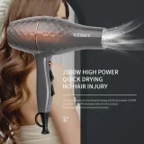 Kemei-secador de cabelo profissional, salão de beleza, alta potência, quente, frio, vento, 2 velocidades, secador de sopro, secagem rápida, uso doméstico, 220V, 2000W - Image 3
